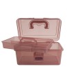 Bohin, Valigetta Organizer Porta Attrezzi per il Cucito con 1 Ripiano, Rosa - cm 26 x 15 x 14