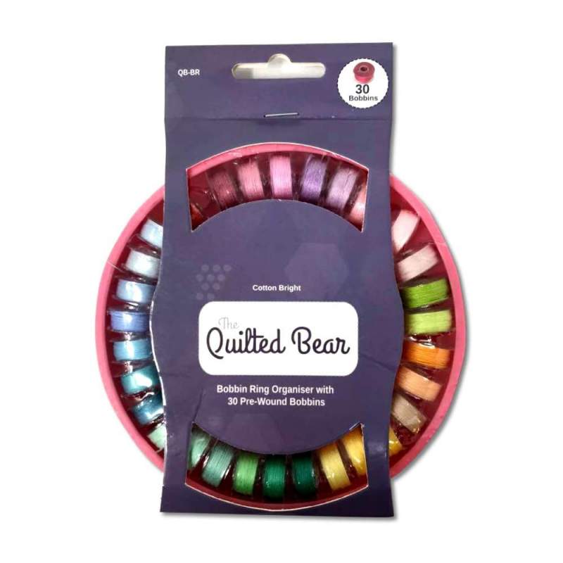 Bobbin Ring Organiser con 30 Bobine (Colori Chiari) - Quilted Bear The Quilted Bear - 1 Bobbin Ring Organiser con 30 Bobine (Colori Chiari) - Quilted Bear The Quilted Bear - 1