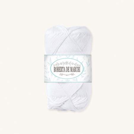 Gomitolo 100% Cotone OEKO-TEX - 10 gr / 32 m - Bianco Roberta De Marchi - 1