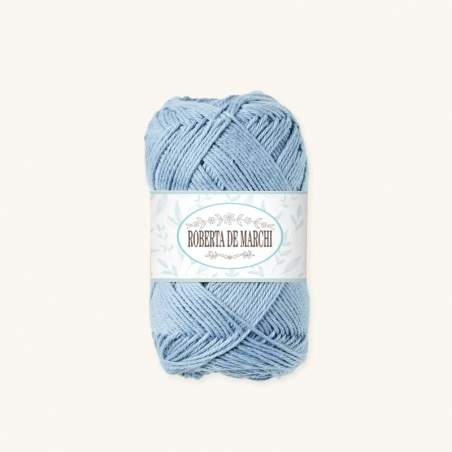 Gomitolo 100% Cotone OEKO-TEX - 50 gr / 160 m - Azzurro polvere scuro Roberta De Marchi - 1