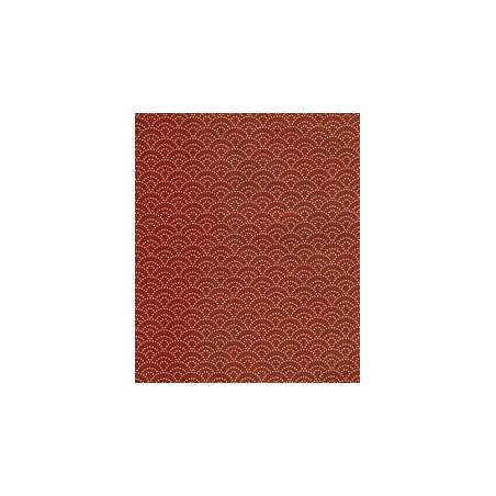 Sevenberry, Tessuto Rosso con Disegno Tondo Giapponese
