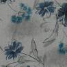 Stim Italia - Tessuto Grigio con Fiori Blu 85% cotone e 15% lino Stim Italia srl - 1