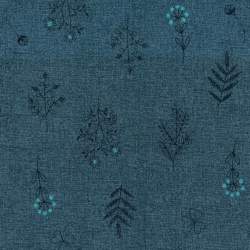 Stim Italia - Tessuto Blu con Piccoli Fiori 50% Cotone e 50% Lino STIM Italia - 1