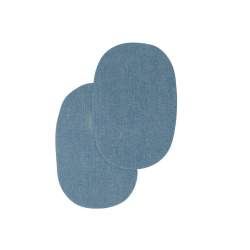 Bohin, Toppe Ovali da Applicare con Ferro da Stiro 10x15 cm cm, Azzurro Jeans