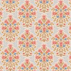 Tilda Windy Days Breeze Coral, Tessuto Panna con Fiori Corallo e Foglie Marroni Tilda Fabrics - 1