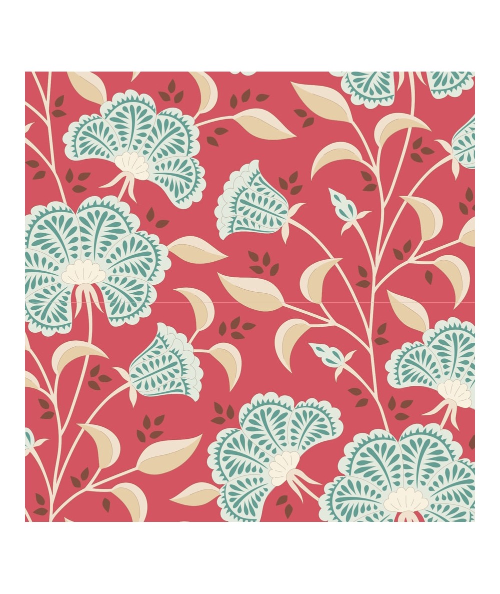 Tilda Windy Days Stormy Dusty Red, Tessuto Rosso con Fiori Chiari Tilda Fabrics - 1