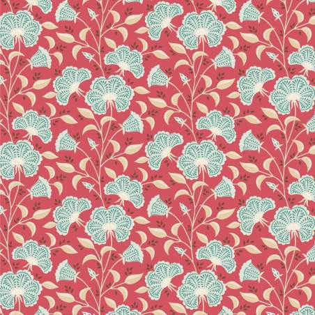 Tilda Windy Days Stormy Dusty Red, Tessuto Rosso con Fiori Chiari Tilda Fabrics - 2