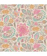 Tilda Windy Days Skyler Grey, Tessuto Panna con Fiori Rosa e Foglie Grigie Tilda Fabrics - 1