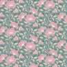 Tilda Windy Days Stormy Petrol, Tessuto Ottanio con Fiori Rosa Tilda Fabrics - 2