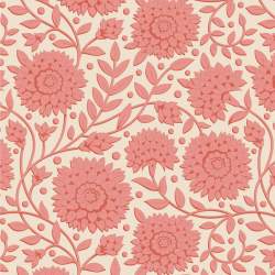 Tilda Windy Days Aella Coral, Tessuto Panna con Fiori Corallo Tilda Fabrics - 1