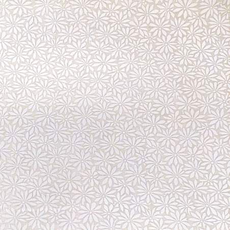 Tessuto Bianco con Margherite Tono su Tono