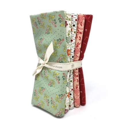 5 Fat Quarter 50 x 55 cm Menta e Fragola, EQP New Vintage