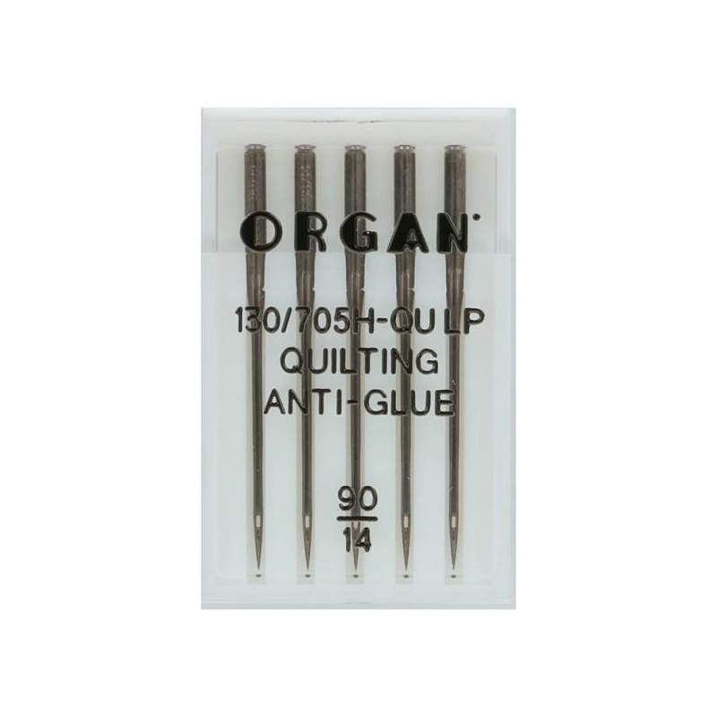 Aghi 130/705H Quilting Anti-Glue 90/14 per Macchina da Cucire, 5 Aghi Organ Needles - 1