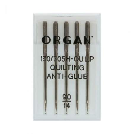 Aghi 130/705H Quilting Anti-Glue 90/14 per Macchina da Cucire, 5 Aghi Organ Needles - 1