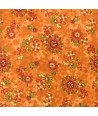 Flannel Essentials 7, Tessuto Flanella Arancione con Fiori by The Buggy Burn per Henry Glass