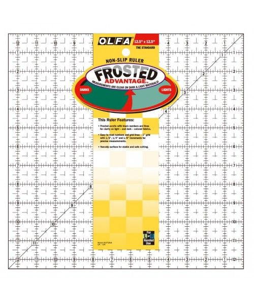 OLFA Righello Patchwork Quadrato 12.5 x 12.5 pollici - Non Slip, Frosted Olfa - 1