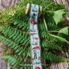 Acufactum Webband Fliegenpilz und Elfen - Nastro 100% Poliestere Chiaro con Elfi e Funghi Bordino Verde - 16 mm Acufactum - 5