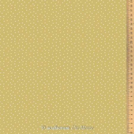 Acufactum Tessuto di cotone Ocra con Piccoli Pois