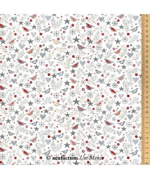 Acufactum Tessuto di cotone Beige con Fiori Autunnali Acufactum - 1