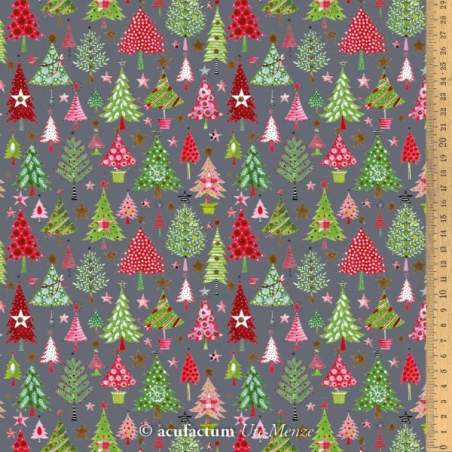 Acufactum Tessuto di cotone Marrone a Pois