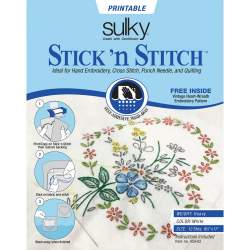 Stick N Stitch, Stabilizzatore Autoadesivo Idrosolubile per Ricamo, 12 fogli Sulky - 1