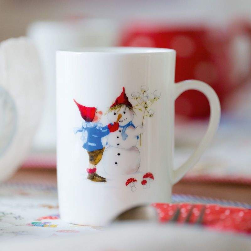 Acufactum Tazza con Decorazione Bambino con Pupazzo di Neve