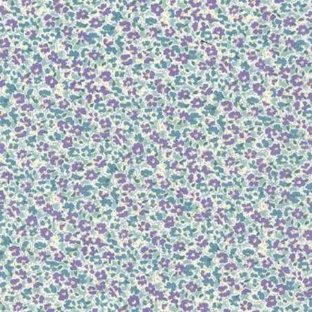 Sevenberry, Tessuto Fondo Panna Fiori Lilla