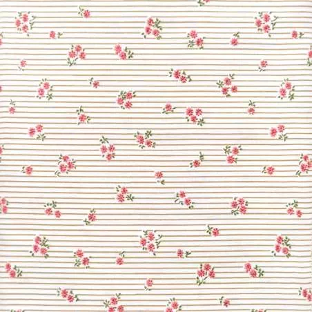 Tessuto con Righe e Fiori Rosa - Sevenberry Sojitz Fashion - 1