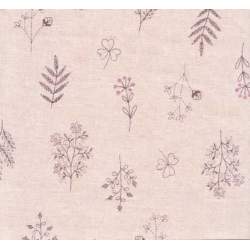 Stim Italia - Tessuto Rosa Chiaro con Piccoli Fiori 50% Cotone e 50% Lino STIM Italia - 1