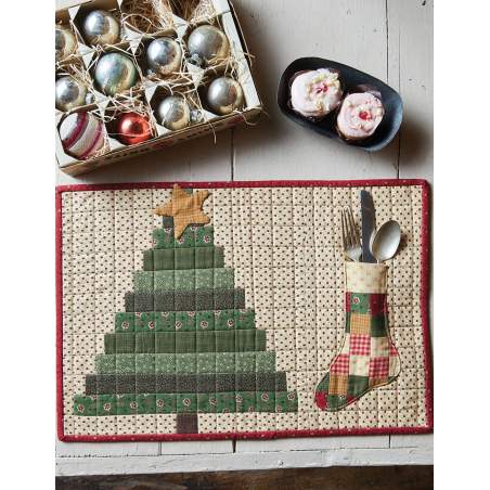 4 Tovagliette di Natale dal Libro Christmas in the Country - Kit di Tessuti