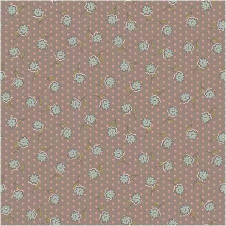 My Neighborhood by Anni Downs, Tessuto Prugna con Puntini e Fiori