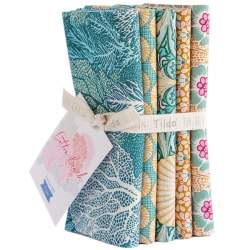 Tilda Cotton Beach Fat Quarter Bundle Sunbeam, 5 fq 50 x 55 cm, Raggio di Sole Tilda Fabrics - 1