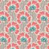 Tilda Cotton Beach Ocean Flower Grey, Tessuto con Fiori di Mare Rosa