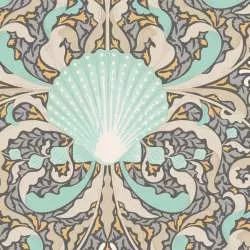 Tilda Cotton Beach Scallop Shell Grey, Tessuto Grigio con Conchiglie Tilda Fabrics - 1