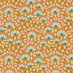 Tilda Cotton Beach Sea Anemone Honey, Tessuto Giallo con Anemoni di Mare Tilda Fabrics - 1