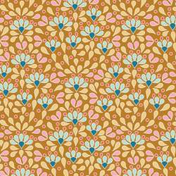 Tilda Cotton Beach Sea Anemone Honey, Tessuto Giallo con Anemoni di Mare Tilda Fabrics - 1