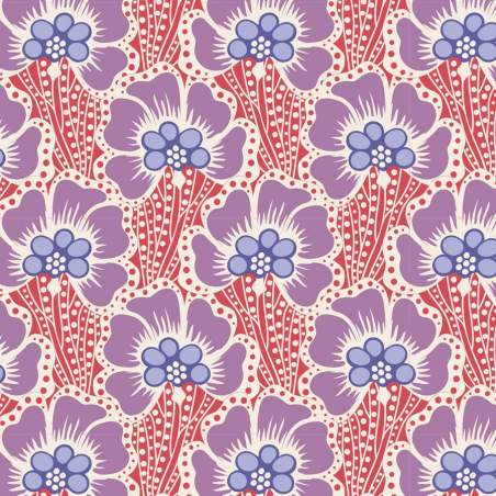 Tilda Cotton Beach Ocean Flower Coral, Tessuto con Fiori di Mare Lilla Tilda Fabrics - 1