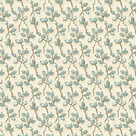 Bluebird by Edyta Sitar Solstice Buds, Tessuto Pannaa con Piccoli Bacche Azzurre Laundry Basket Quilts - 1