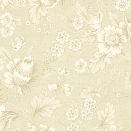 Bluebird by Edyta Sitar Antique Dahlia, Tessuto Panna con Fiori Grandi