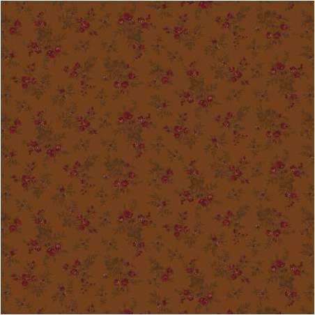 Henry Glass Right As Rain by Kim Diehl, Tessuto Marrone con Piccoli Fiori