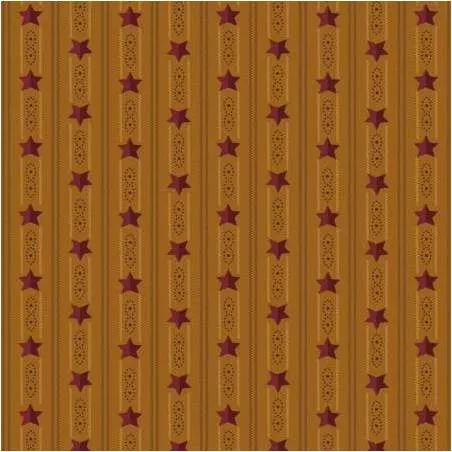 Henry Glass Right As Rain by Kim Diehl, Tessuto Oro con Stelle e Righe