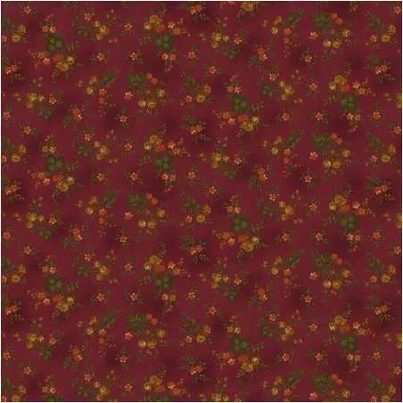 Henry Glass Right As Rain by Kim Diehl, Tessuto Rosso con Piccoli Fiori