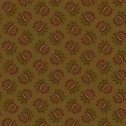 Henry Glass Right As Rain by Kim Diehl, Tessuto Verde con Bouquet di Fiori