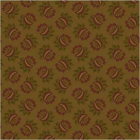 Henry Glass Right As Rain by Kim Diehl, Tessuto Verde con Bouquet di Fiori