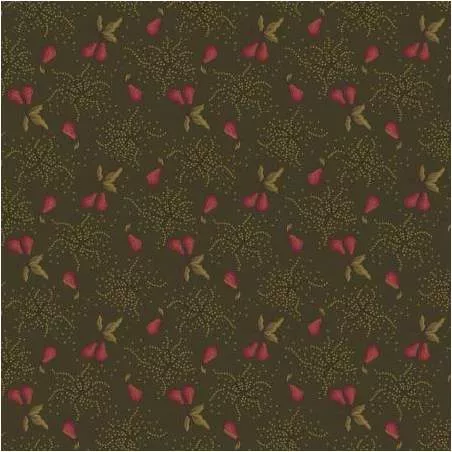 Henry Glass Right As Rain by Kim Diehl, Tessuto Verde con Pere