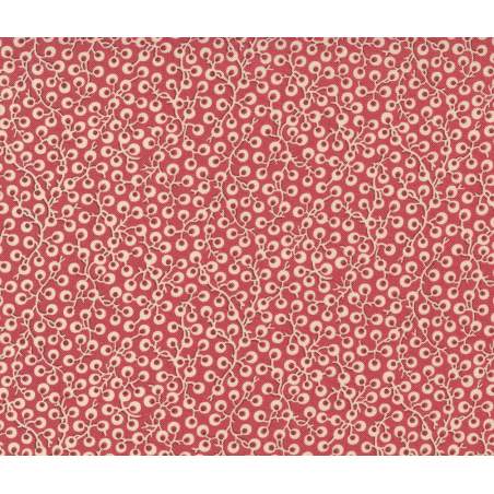 Moda Fabrics La Vie Boheme, Tessuto Rosso con Piccole Bacche Bianche Moda Fabrics - 1