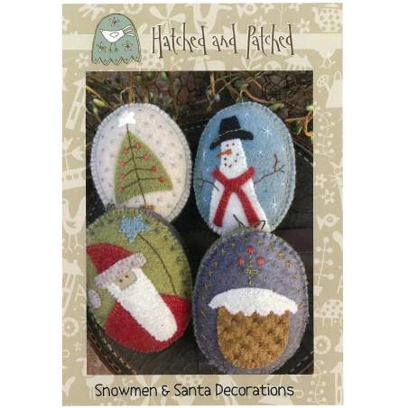 Snowmen & Santa Decorations - Cartamodello Decorazioni Natalizie, Anni Downs