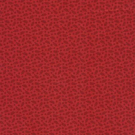 Andover Fabrics, Tessuto Rosso con Piccole Foglie