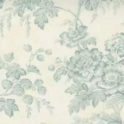 Moda Fabrics Sister Bay, Tessuto Panna con Fiori Azzurri