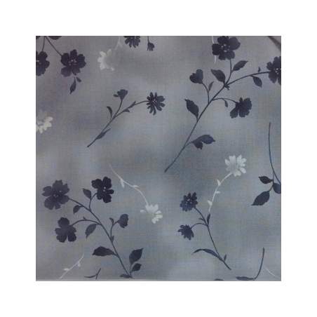 Kona Bay Fabrics, Tessuto Grigio con Fiori Chiari e Scuri
